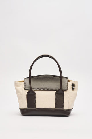 Ruth Flap Mini Canvas Bag Brown