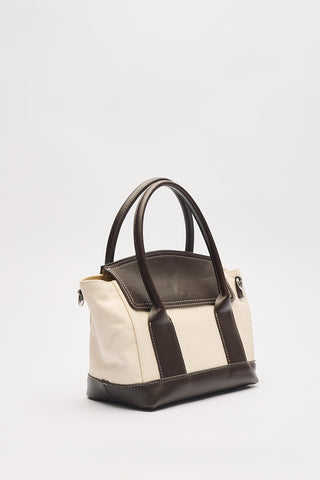 Ruth Flap Mini Canvas Bag Brown