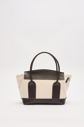 Ruth Flap Mini Canvas Bag Brown