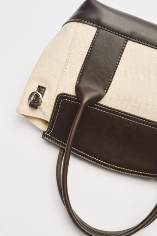 Ruth Flap Mini Canvas Bag Brown