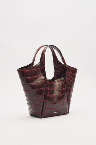 Tara Embossed Leather Bag Burgundy