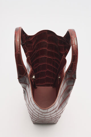 Tara Embossed Leather Bag Burgundy