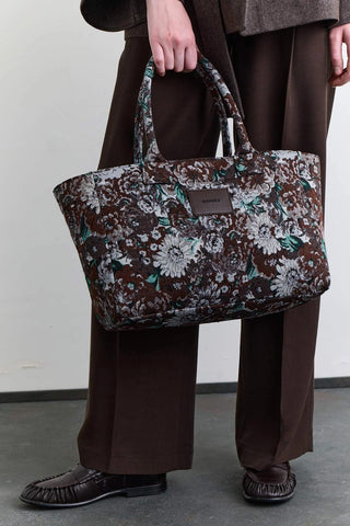 Jacquard Tote Bag Brown