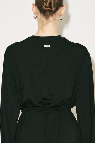 Easy Belted Relaxed Blouse Black