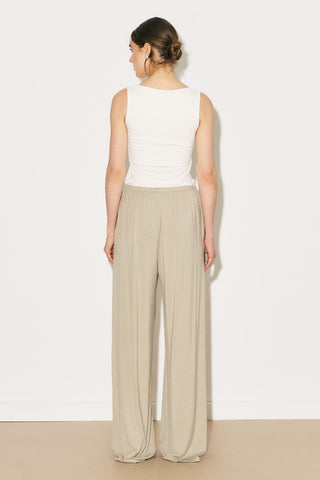 Easy Wide Leg Relaxed Trousers Stone
