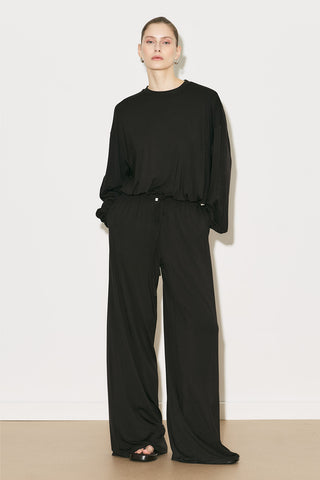 Easy Adjustable Balloon Sleeve Blouse Brown