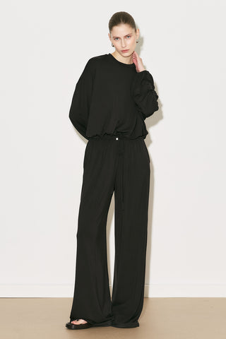 Easy Adjustable Balloon Sleeve Blouse Brown