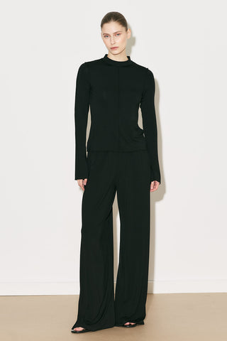 Easy Wide Long Sleeve Blouse Black