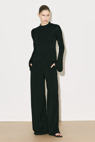 Easy Wide Long Sleeve Blouse Black