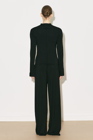 Easy Wide Long Sleeve Blouse Black