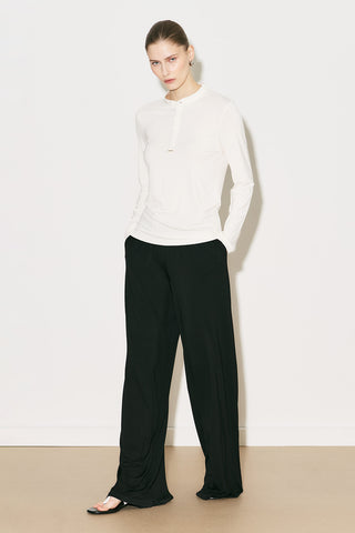 Easy Buttoned Long Sleeve Blouse Ecru