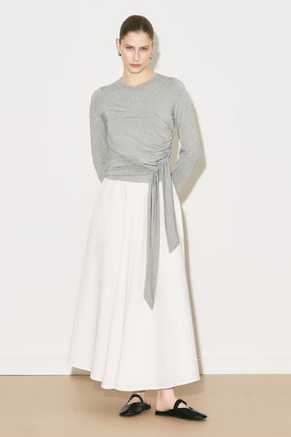 Easy Tie Detail Dress Grey Melange