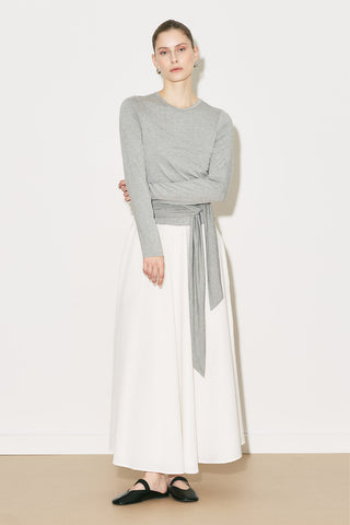 Easy Tie Detail Dress Grey Melange