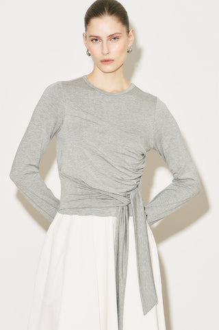 Easy Tie Detail Dress Grey Melange