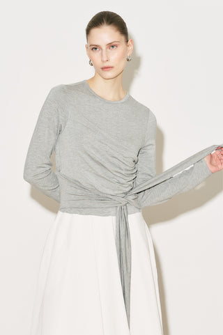 Easy Tie Detail Dress Grey Melange