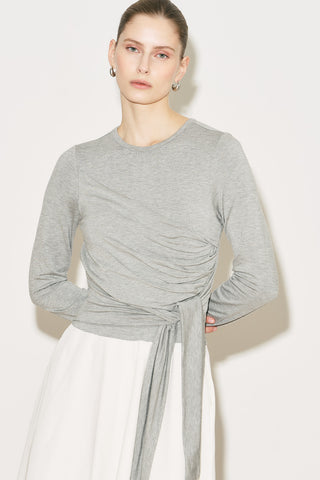 Easy Tie Detail Dress Grey Melange