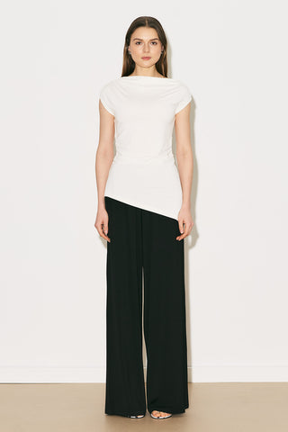 Easy Sleeveless Ruched Blouse Ecru