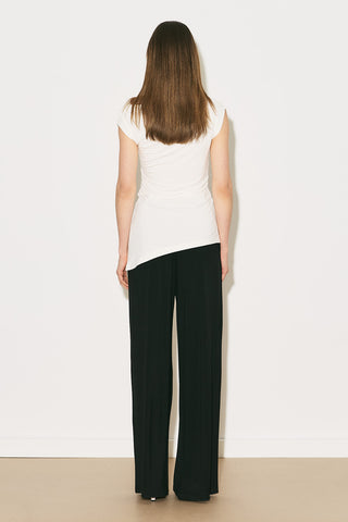 Easy Sleeveless Ruched Blouse Ecru