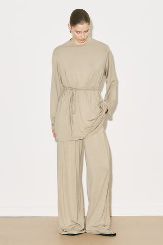Easy Belted Relaxed Blouse Stone