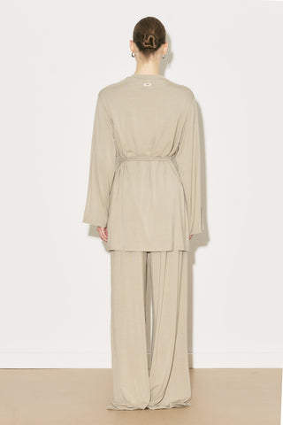 Easy Belted Relaxed Blouse Stone