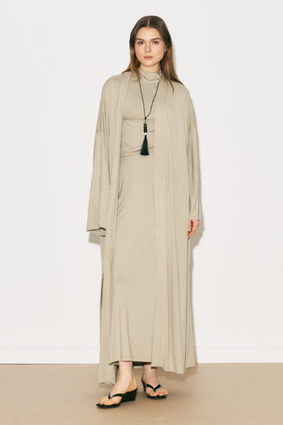 Easy Relaxed Long Kimono Stone