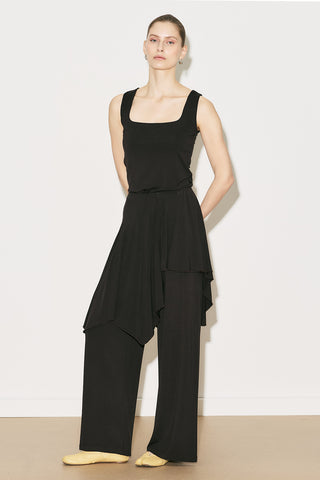Easy Sleeveless Square Neck Blouse Black
