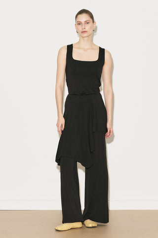 Easy Sleeveless Square Neck Blouse Black