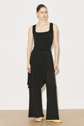 Easy Sleeveless Square Neck Blouse Black