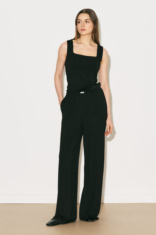 Easy Wide Leg Relaxed Trousers Black