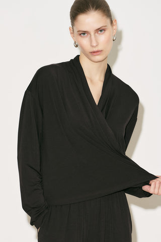 Easy Wrap Blouse Brown