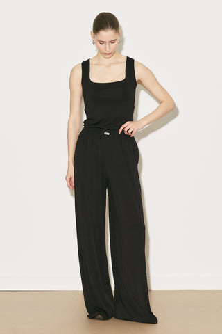Easy Wide Leg Relaxed Trousers Dark Brown