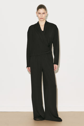 Easy Wide Leg Relaxed Trousers Dark Brown