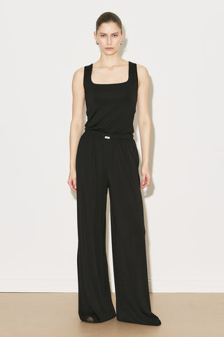 Easy Wide Leg Relaxed Trousers Dark Brown