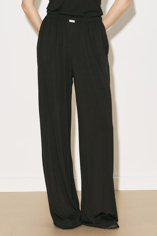 Easy Wide Leg Relaxed Trousers Dark Brown