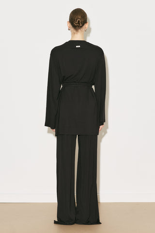 Easy Belted Relaxed Blouse Brown