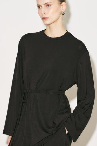 Easy Belted Relaxed Blouse Brown