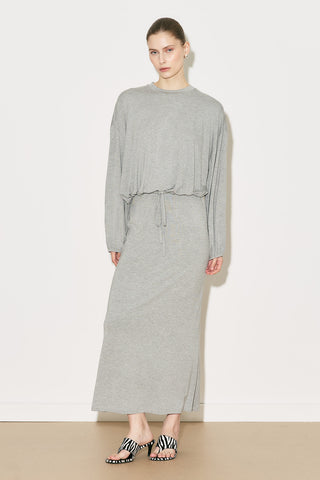 Easy Adjustable Balloon Sleeve Blouse Grey Melange