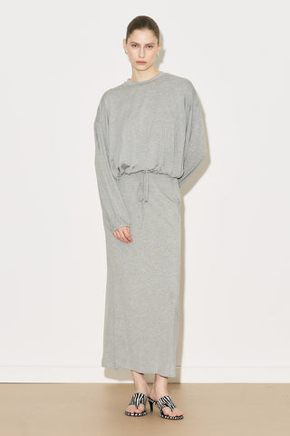 Easy Adjustable Balloon Sleeve Blouse Grey Melange