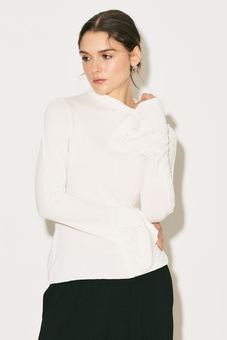 Easy Wide Long Sleeve Blouse Ecru