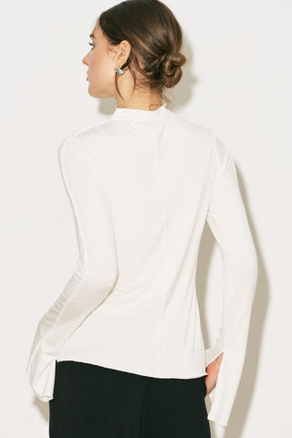Easy Wide Long Sleeve Blouse Ecru