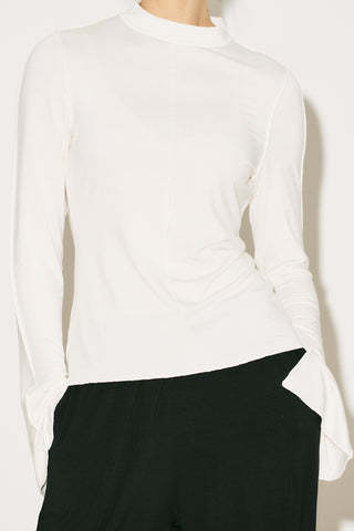 Easy Wide Long Sleeve Blouse Ecru