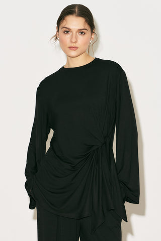 Easy Tie Detail Blouse Black