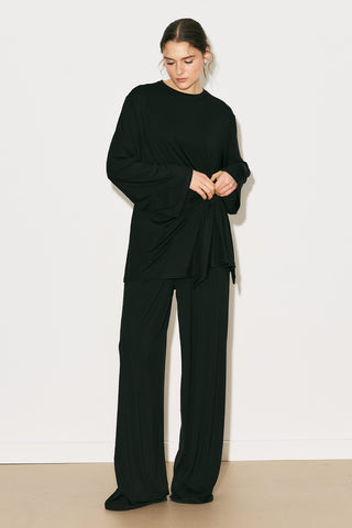 Easy Tie Detail Blouse Black