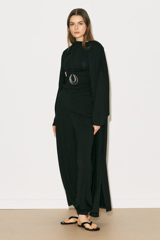 Easy Relaxed Long Kimono Black
