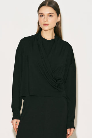 Easy Wrap Blouse Black