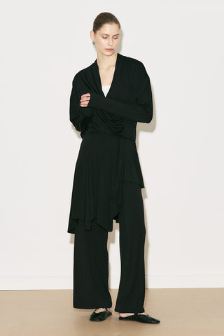 Easy Wrap Blouse Black