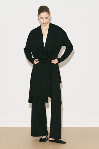 Easy Wrap Blouse Black