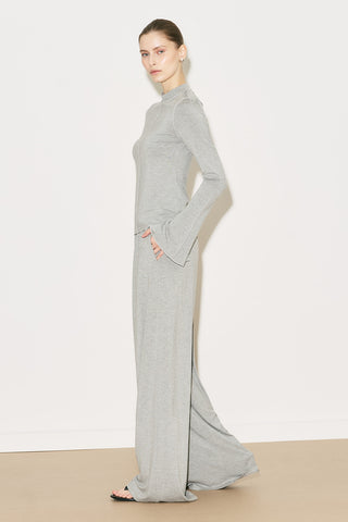 Easy Wide Long Sleeve Blouse Grey Melange
