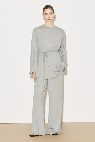 Easy Belted Relaxed Blouse Grey Melange