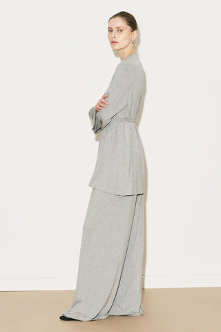 Easy Belted Relaxed Blouse Grey Melange